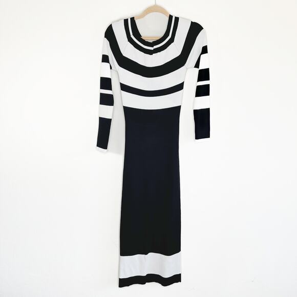 Anthropologie Le Superbe Fall in Ribbed Striped Knit Sweater Midi Dress Medium - Picture 15 of 15